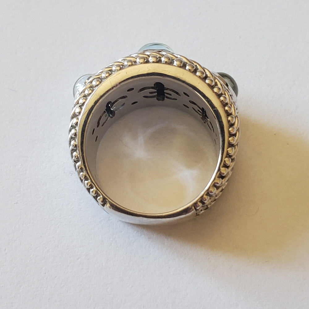Judith Ripka Sterling And Blue Topaz Ring, Sz 6.5 - Picture 6 of 9